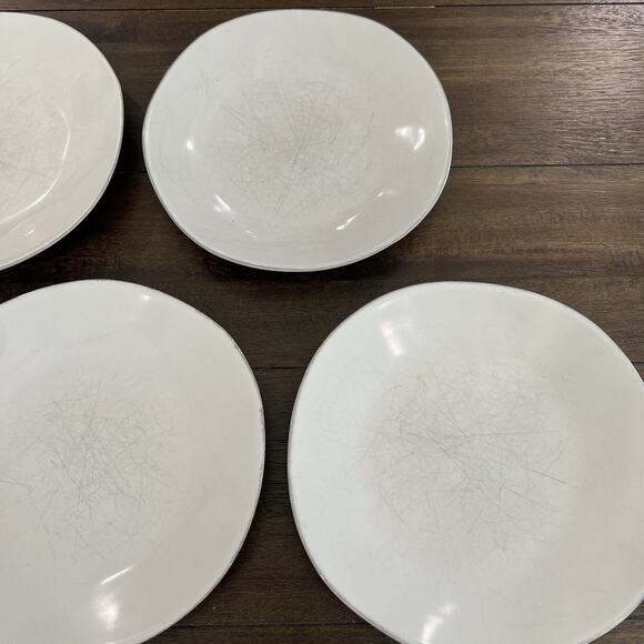 Set of 5 Crate & Barrel Salad/Dessert Plates Marin White 8.5” Made In Portugal - Picture 3 of 5